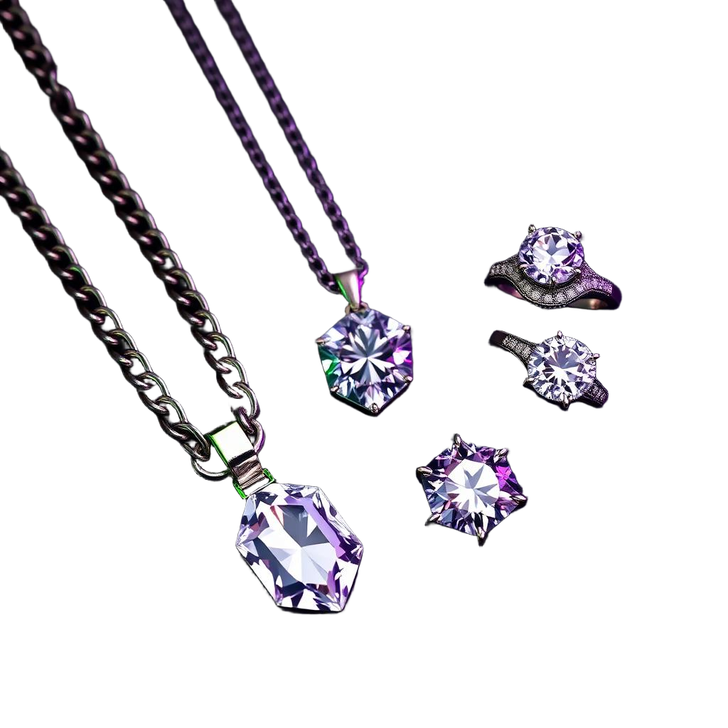 Iced out diamond chain and ring